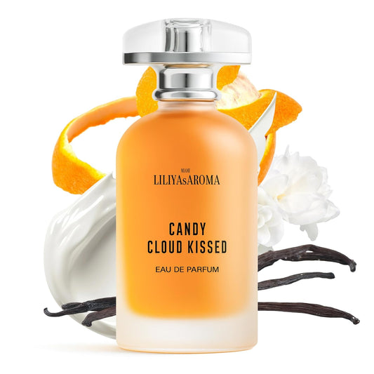 Liliya's Aroma Candy Cloud Kissed Eau de Parfum for Women – Orange Blossom, Marshmallow & Cream Vanilla – Romantic Sweet Perfume Gift for Her – Long Lasting Scent 3.4 Fl Oz