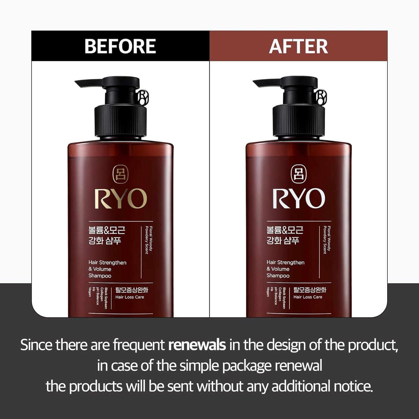 RYO Strengthen & Volume Shampoo with Korean Ginseng & Caffeine - Volumizing and Revitalizing for Fine Hair, Anti Loss Care, Strengthening hair roots, 16 Fl Oz.