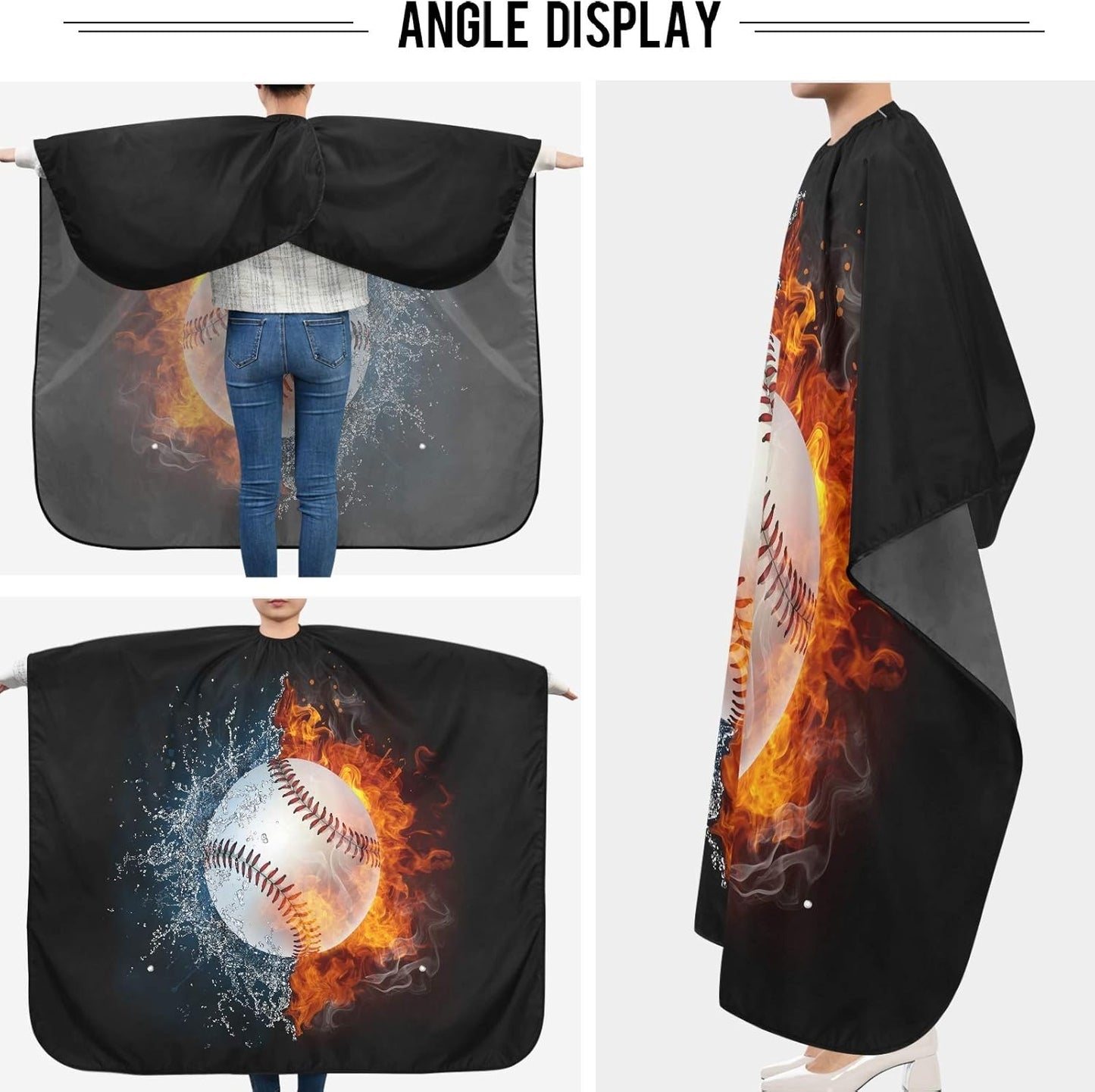 visesunny Professional Barber Cape Polyester Hair Cutting Clippings Catcher Grooming Cape Apron for Shaving Trimming For Men