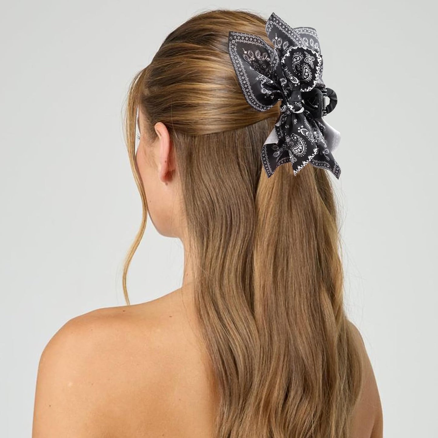 Bow Claw Clips Bow Hair Clips Black 2PCS Big Hair Bows for Women Butterfly Styling Large Hair Clips for Thick Hair for Girls Hair Accessories for Teen