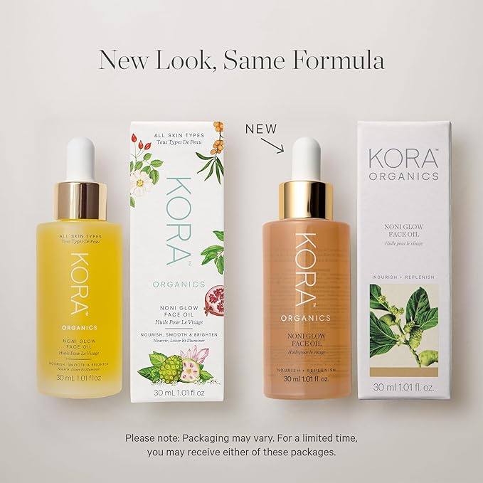 KORA Organics Noni Glow Hydrating Face Oil with Rosehip, Gua Sha Oil, Certified Organic, Cruelty Free, 1.01 fl oz - Beauty Products for Women