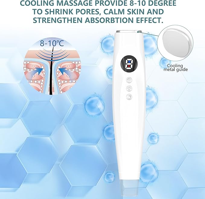 Facial Skin Care Product absorbs Derma Pen Device, LED Light Therapy face Massager, Thermal and Ice Cooling Roller