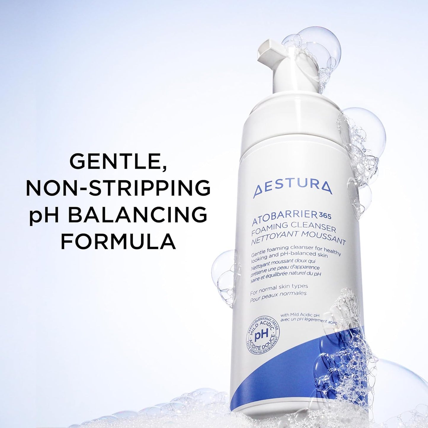 AESTURA ATOBARRIER365 Gentle pH-Balanced Foaming Cleanser with Ceramides | Korean Face Wash for Skin Moisture Barrier Repair, Hydrating Formula, Suitable for Dry Skin, 150ML / 5.07 oz.
