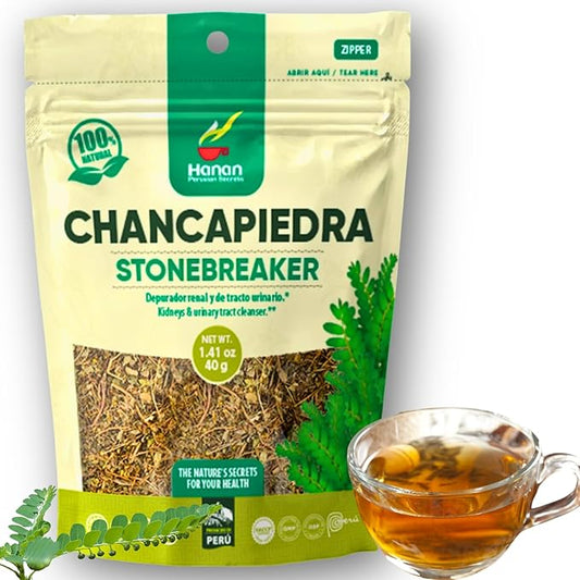 Hanan Chanca Piedra Loose Leaf 1.4oz - Stonebreaker Herbal Tea 40g Dried Vegan Leaves 100% Natural Chancapiedra Grown in Peru