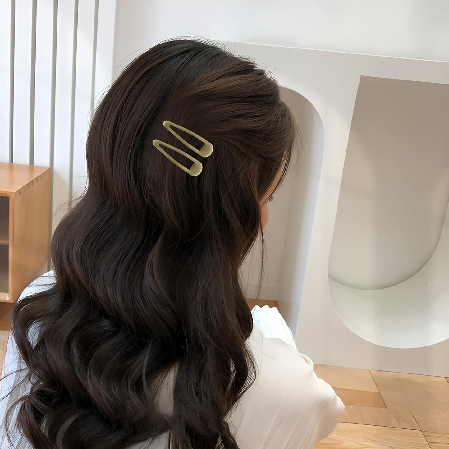 Small Hair Barrettes For Women No Slip Metal Snap Clips For Thin And Fine Hair,Matte Brown Yellow,20 PCS,1.97 x 0.5 Inch.