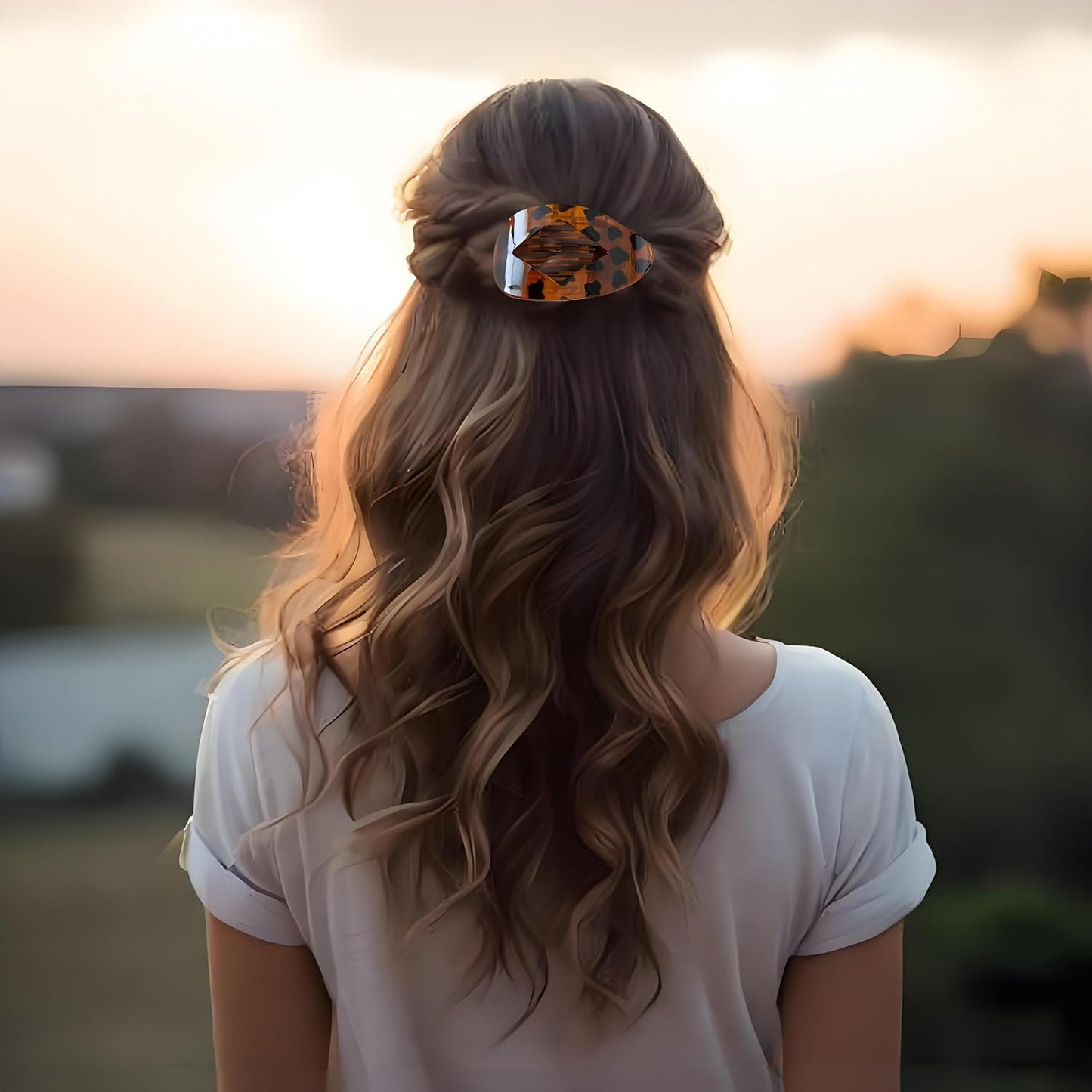 Simple Elegant Duckbill Hair Clip for Women Girls – Non-Slip Flat Beak Hair Clips for Thick Thin Hair – Strong Hold Minimalist Style Hair Accessories (Leopard print 2pcs)