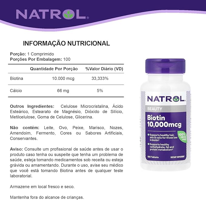 Natrol Biotin Max 10000 Mcg, 100 Tablets