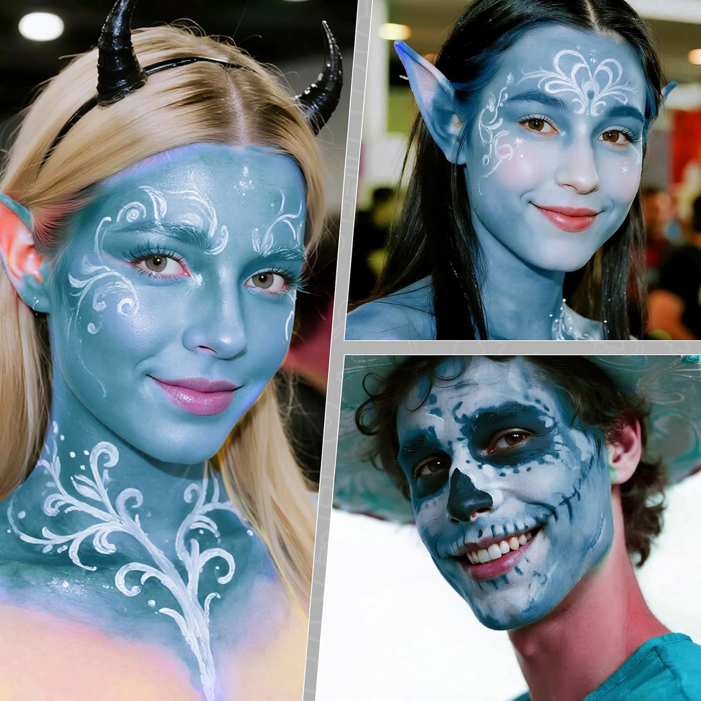 Light Blue Face Paint, Water Based Facepaint, Non Toxic Light Blue Body Paint, High Pigment Face Painting for Halloween, Easter, Costume, Themed Parties, Cosplay 1.06 Oz.