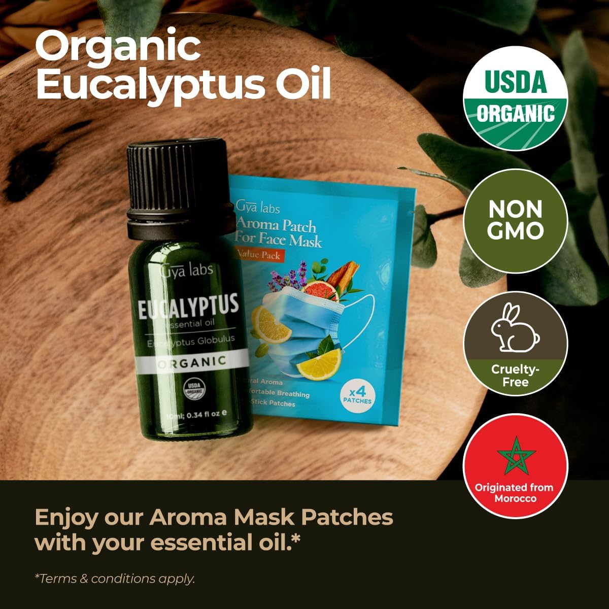 Gya Labs Organic Eucalyptus Essential Oil - 0.34 Fl Oz - for Skin, Hair, Diffuser, Aromatherapy, DIY Candle Making Scents