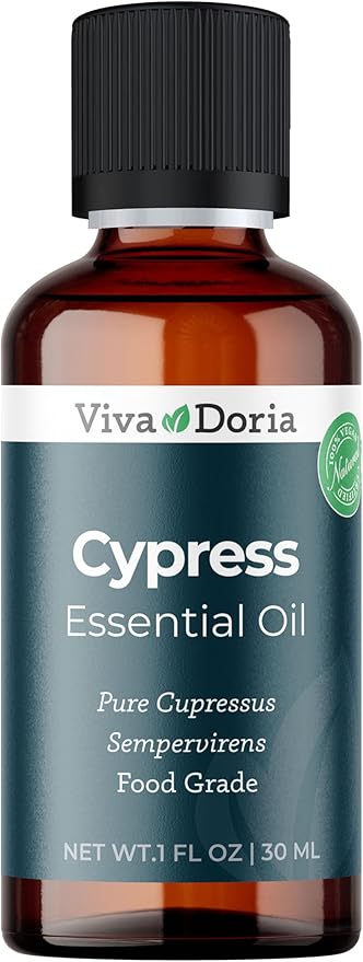 Viva Doria Cypress Essential Oil, 100% Pure, Natural Essential Oil, Undiluted, for Aromatherapy | Food Grade, 30 mL (1 Fluid Ounce)