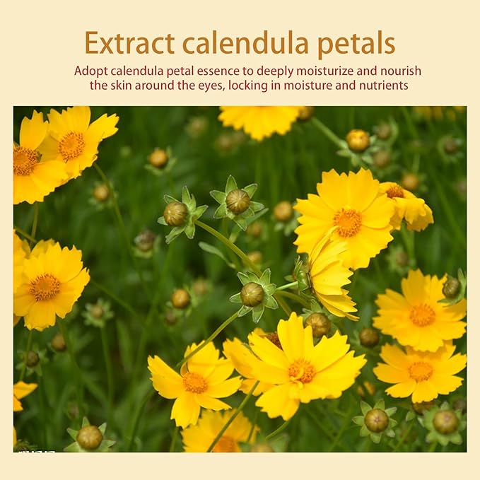 BLUE LOVE 40 Pcs Calendula Under Eye Patches - Rejuvenating Eye Mask for Reducing Puffiness, Dark Circles, and Wrinkles - Hydrating Treatment for Tired Eyes