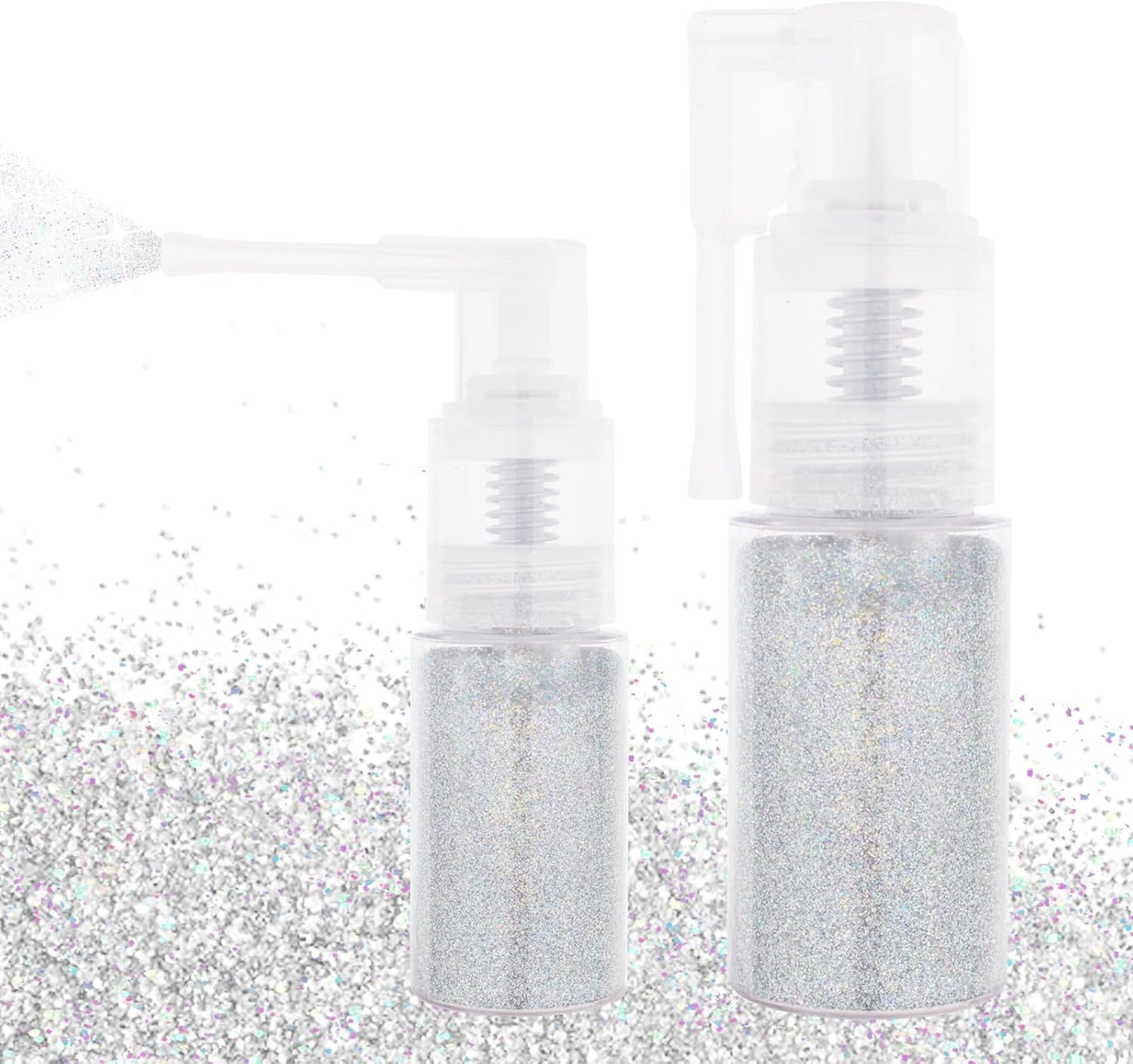 MEICOLY Silver Hair and Body Glitter Spray,25g/0.88OZ,Shinny Sparkle Glitter Spray for Clothes,Loose Shimmer Hairspray for Festival Rave Makeup/Stage Performance,Lightweight