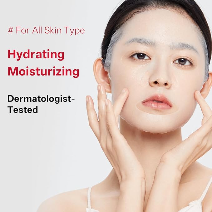 Collagen Face Mask - Hydrating & Moisturizing Sheet Mask with Natural Centella Asiatica for Soothing Skincare, Deeply Nourishing Dry Skin 4-Count