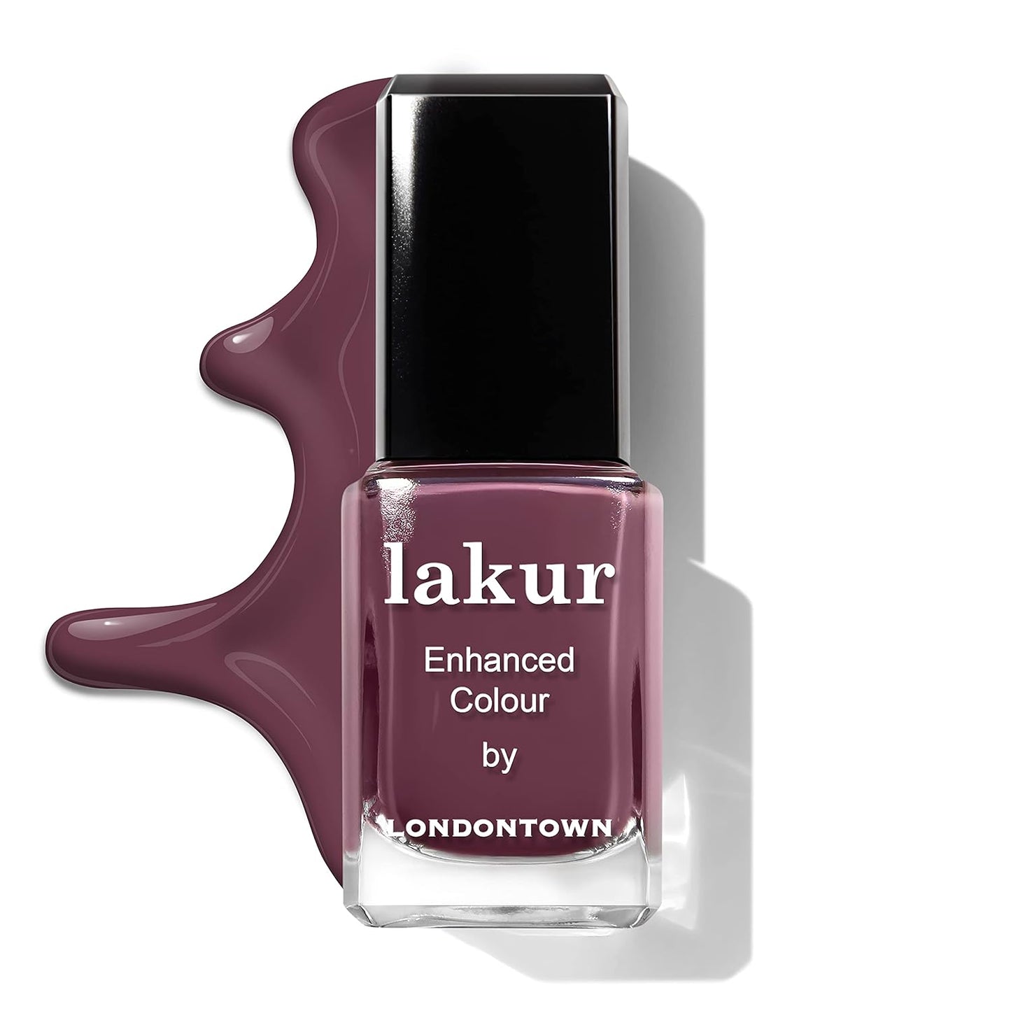 LONDONTOWN lakur Nail Polish - Chip-Resistant, Non-Toxic, Conditions & Hydrates Nails | Glossy Mauve Plum, Save the Queen, .40 fl oz