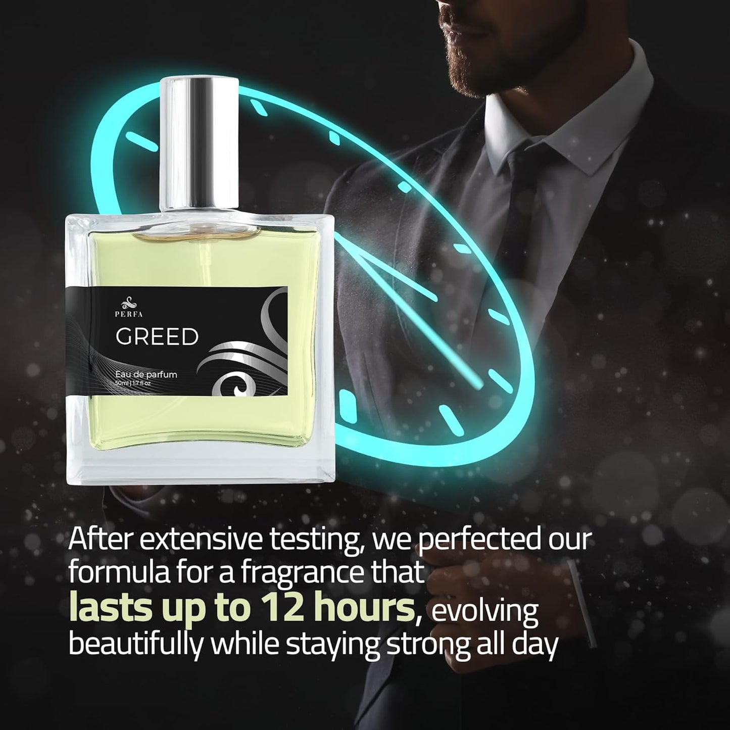 Perfa Greed Cologne for Men | Affordable Men's Perfume | 12 Hour Lasting Luxury Perfumes for Men | Gift-Ready Men's Cologne | Original Fragrances