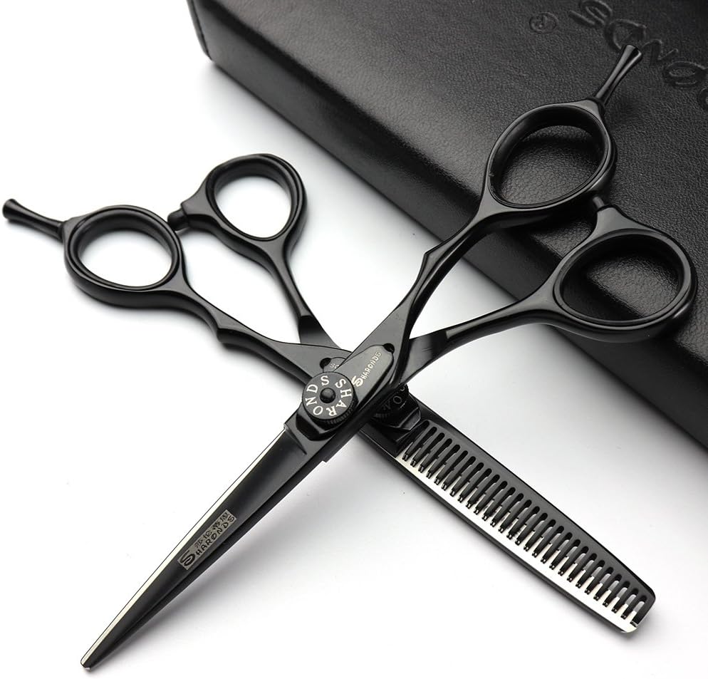 5/5.5/6 Professional Barber Set, with sharp blades that are easy to trim, suitable for hairdressers and hair salons (6-inch -2pc-D)