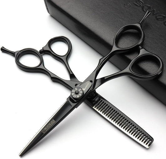 5/5.5/6 Professional Barber Set, with sharp blades that are easy to trim, suitable for hairdressers and hair salons (6-inch -2pc-D)