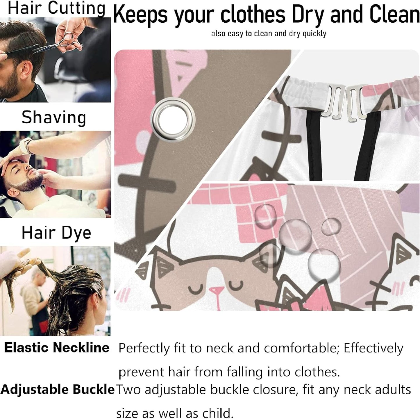 visesunny Professional Barber Cape Polyester Hair Cutting Clippings Catcher Grooming Cape Apron for Shaving Trimming For Men