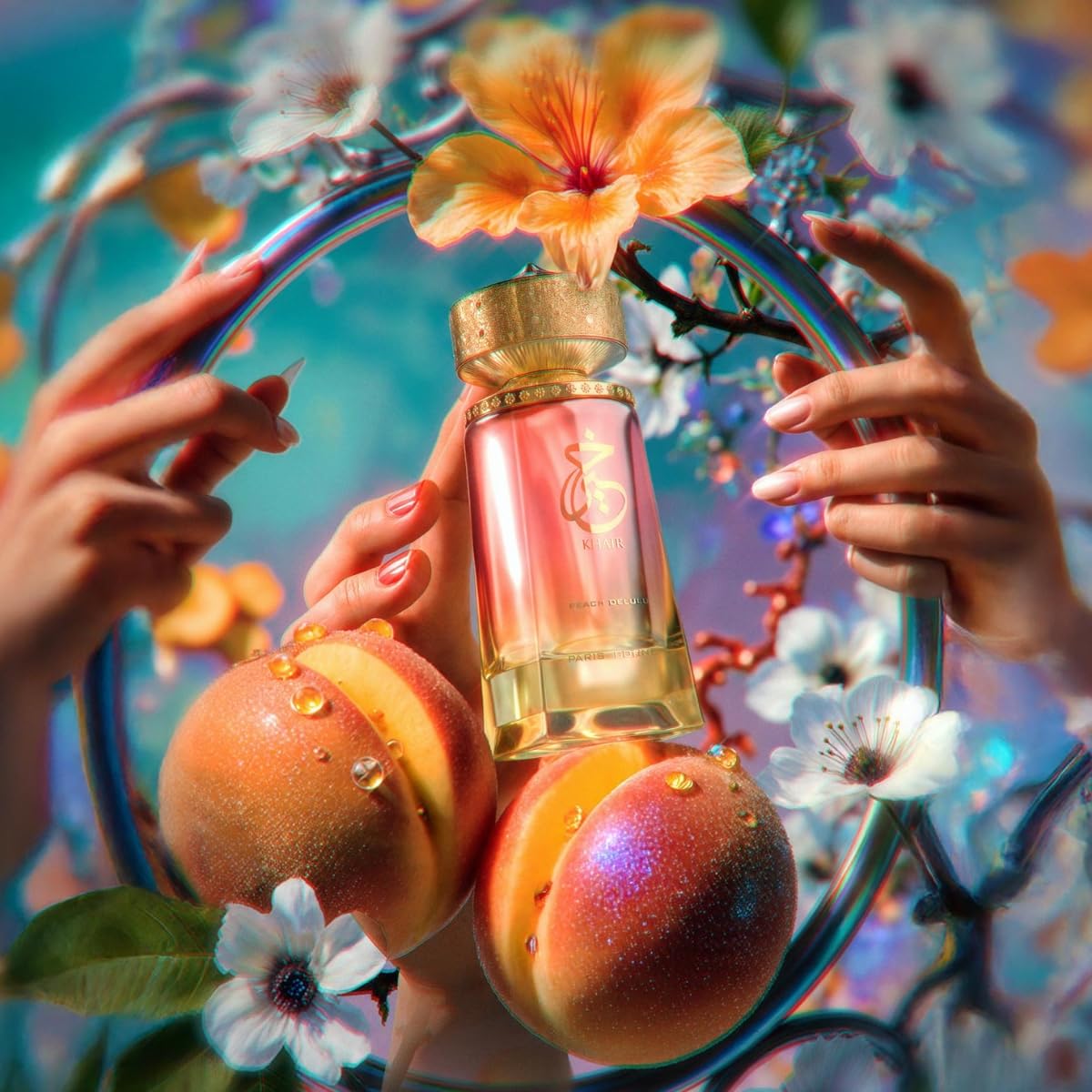 Paris Corner | Khair Peach Delulu Eau de Parfum for Women – 3.4 Fl Oz | Sophisticated Gourmand Perfume with Peach, Nectarine, Guava, Vanilla & Florals | Long Lasting Luxury Fragrance