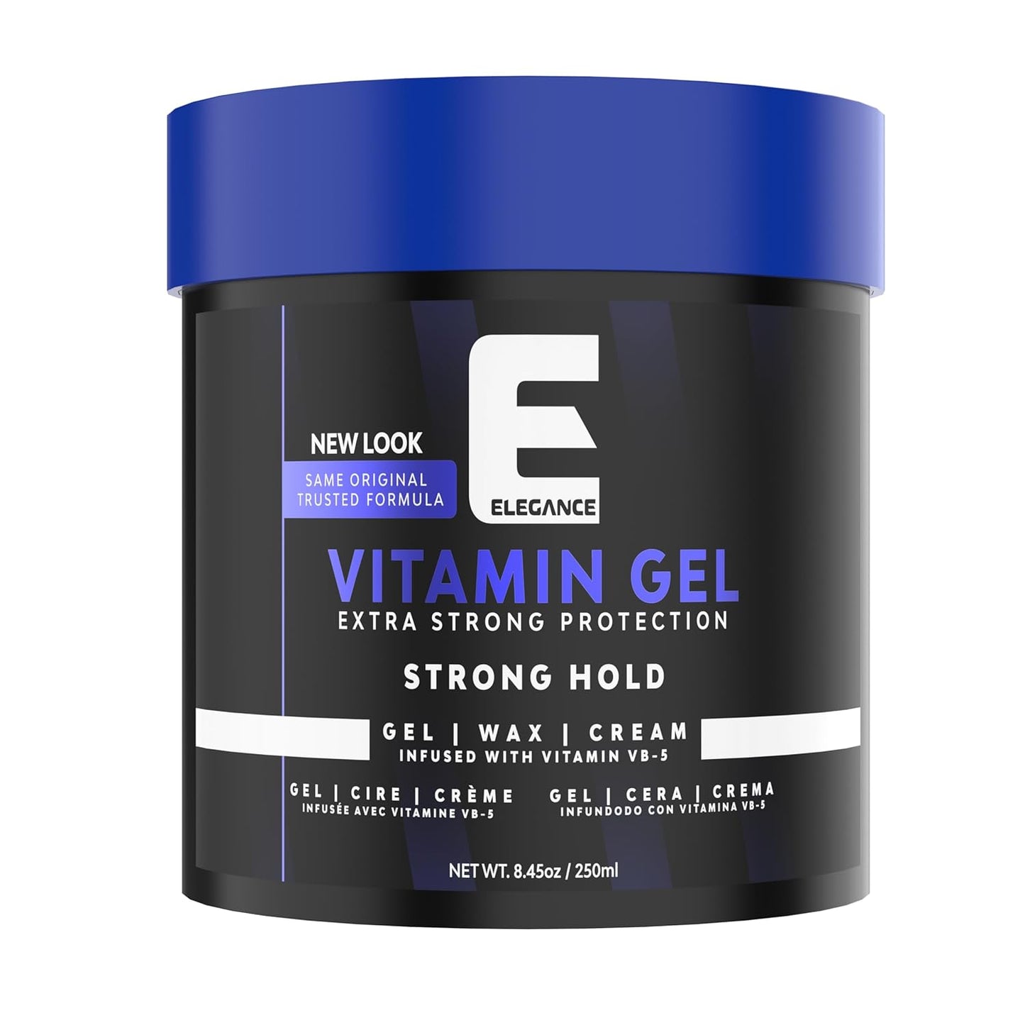 Elegance Vitamin Gel, 8.45 Oz, Infused with Vitamin Pro-VB-5, Strong Hold Gel, Maximum Hair Protection and Natural Long Lasting Shine