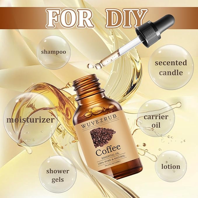 Coffee Essential Oils 120ML, Pure Coffee Essential Oil for Aromatherapy Diffuser - 4 Fl Oz