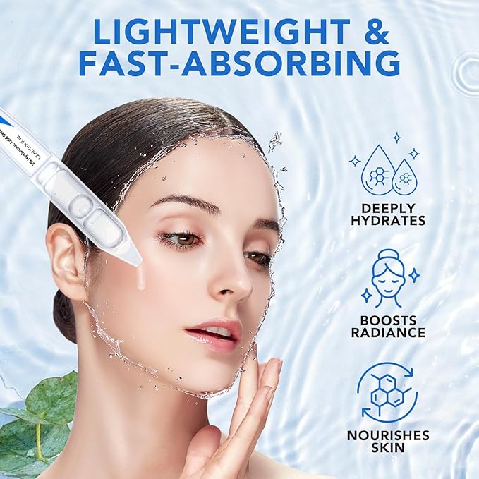 3% Hyaluronic Acid Serum,Hyaluronic Acid for Face, Ultra-Hydrating Vials,Moisturizing,Plumping Skin & Smoothing the Look of Fine Lines,Anti-Aging Serum for Face,Dry&Sensitive Skin(1.2 ml)*30