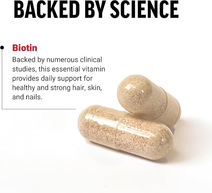 FORCE FACTOR Biotin 10000mcg, Biotin Supplement for Healthier Hair, Skin, and Nails, Hair Growth Supplement with Biotin Vitamins, Vegan Biotin, Non-GMO, 100 Vegetable Capsules