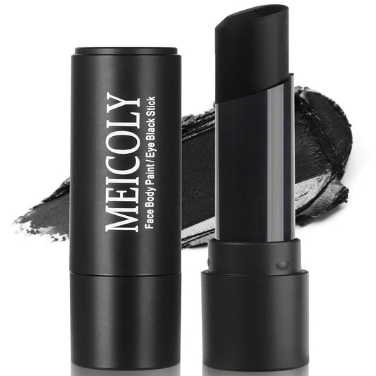 MEICOLY Black Face Body Paint Stick for Halloween SFX Cosplay Clown Skeleton Zombie Joker Makeup,Face Paint for Adults and Kids,Waterproof Eye Black Baseball Softball Football Lacrosse