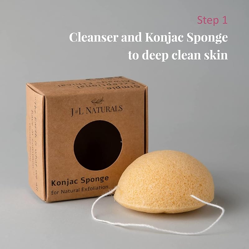 J&L Naturals Simple Skin Regimen Kit With Cleansing Bar, Face Salve, Konjac Sponge, Lip Balm | For Oily, Dry, Mature, and Combination Skin | Zero Waste (Timeless (mature skin), Simple)