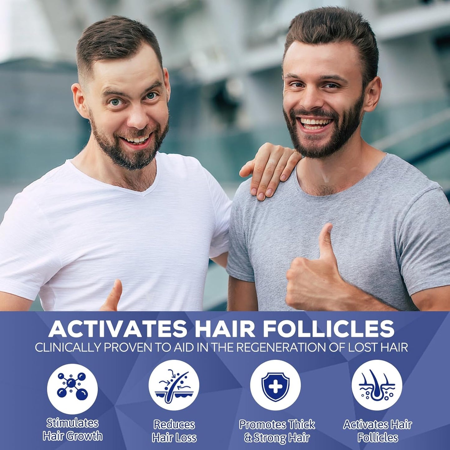 5% Minoxidil for Men, Hair Regrowth Treatment for Thinning Hair and Hair Loss, Topical Solution - 1 Months Supply - Dermatologist recommended (Pack of 1)