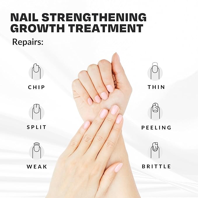 Nail Strengthener Power Boost Growth Formula, Keratin, Biotin, & Vitamin E, 21- Free, Repairs Damaged Nails, Stops Peeling & Chipping, Use as Clear Base Coat & Topcoat .50 fl. Oz. CAKE Nail Treatment
