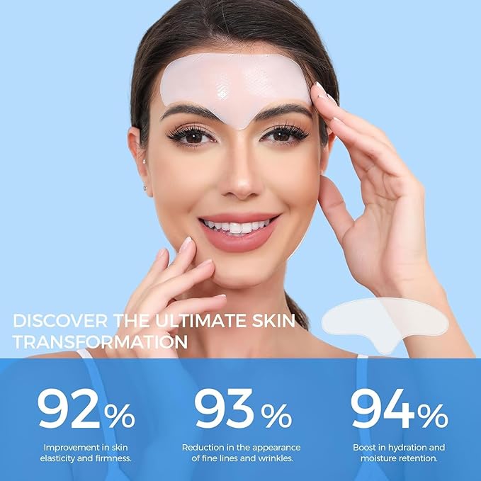 Collagen Forehead Wrinkle Patches Overnight 7pcs, Anti-Wrinkle Facial Patches for Face and Forehead Fine Lines & Frown Lines for Youthful, Firmer, and Smoother Appearance