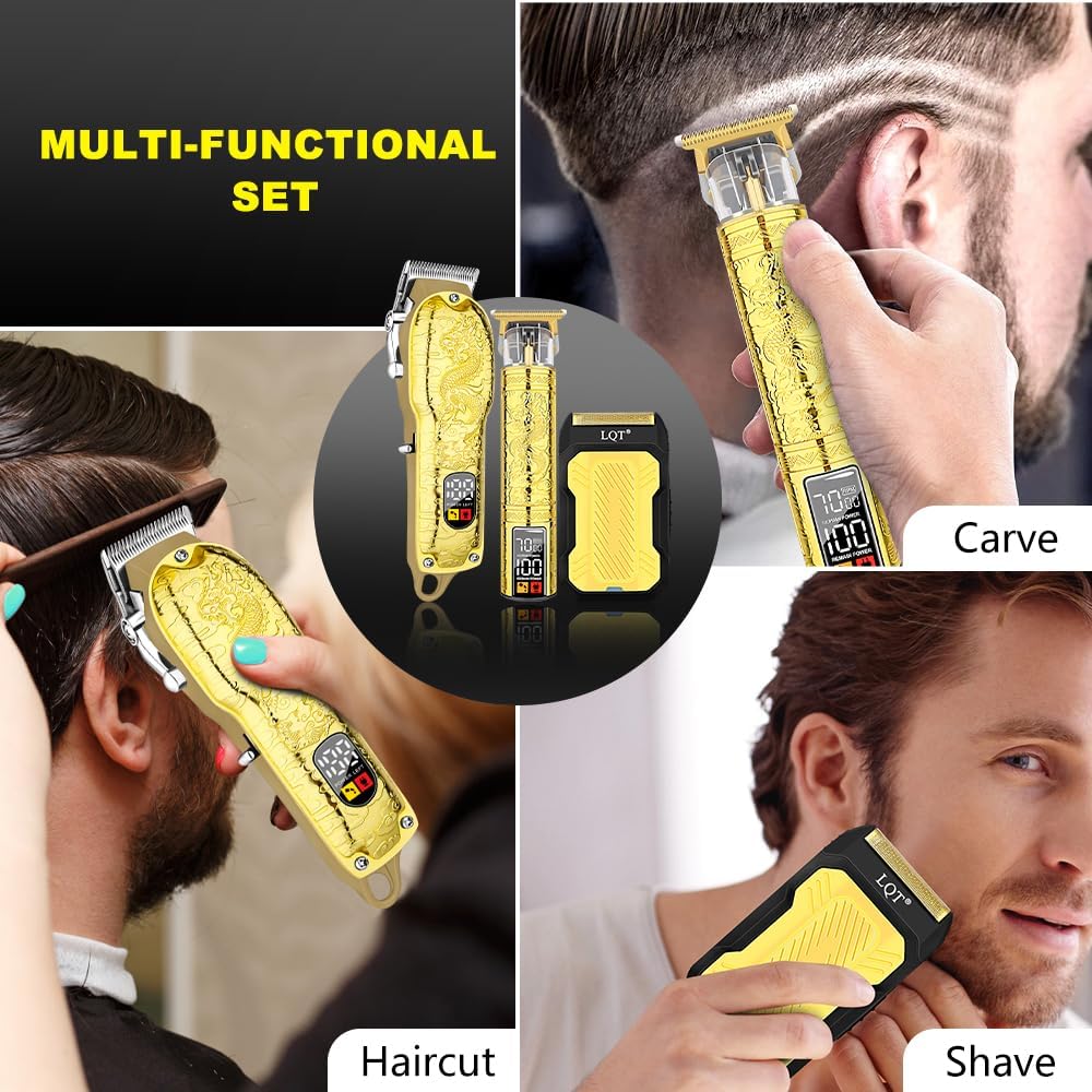 Professional Hair Clippers for Men,3 In1 Cordless Beard Trimmer Electric Shavers,T-Blade Barber and Set,Electric Cut Machines,Men’S Grooming Kit Gifts,for Home,