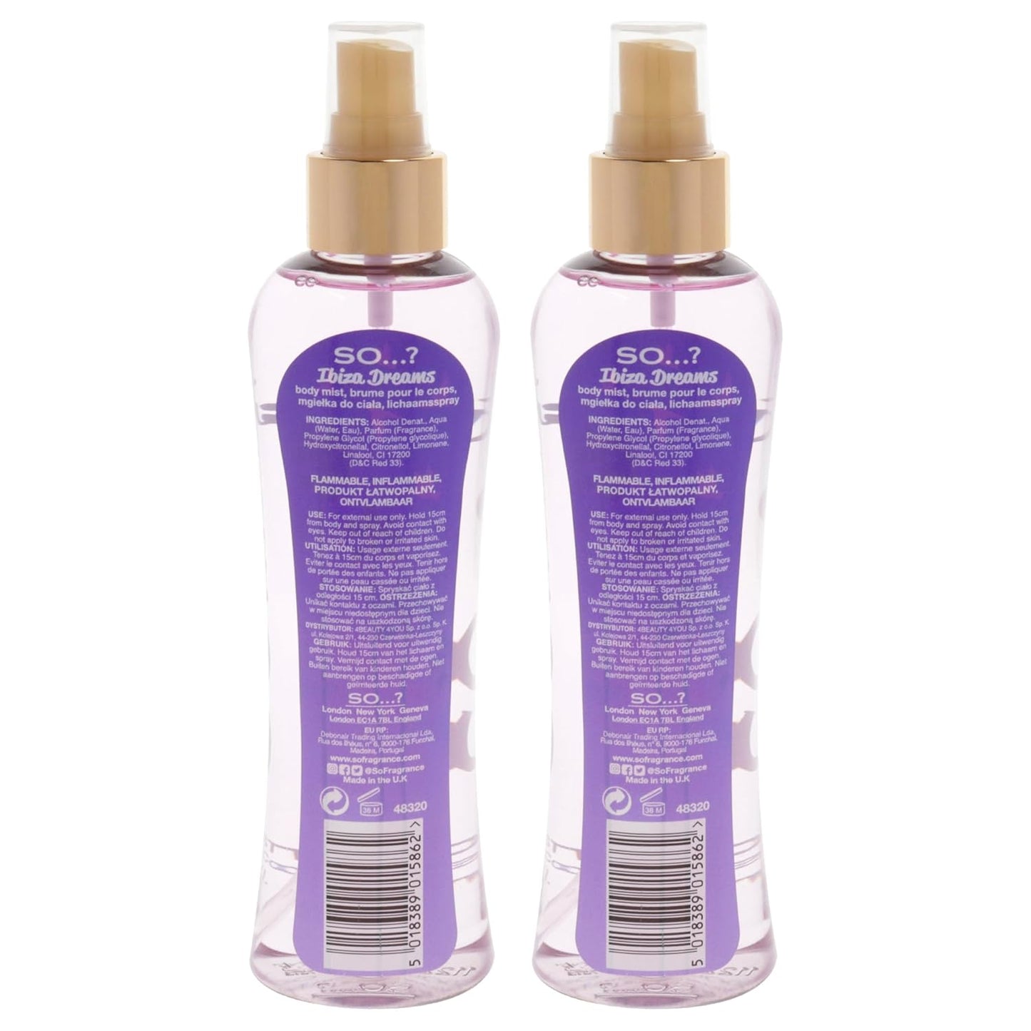 So...? Ibiza Dreams Body Mist for Women - 6.9 oz Body Mist - Pack of 2