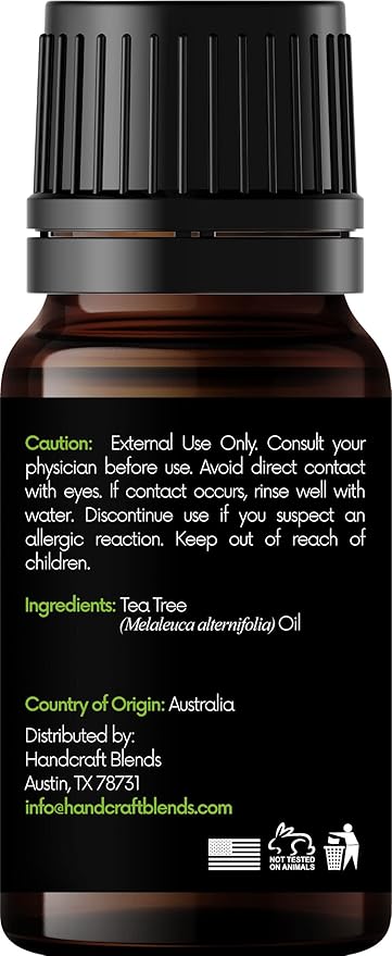 Handcraft Blends Tea Tree Essential Oil - 0.33 Fl Oz - 100% Pure and Natural - Premium Grade Essential Oil for Diffuser and Aromatherapy