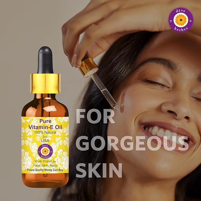 Dev Herbes Top Ratings Natural Therapeutic Grade Cold Pressed Oils (Vitamin E (30ml), 30ml (1.01 Ounce) with Plastic Euro Dropper)