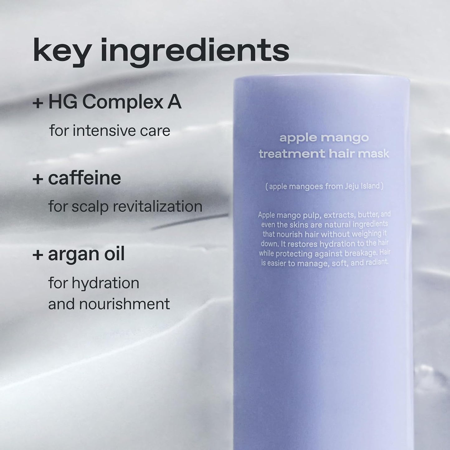 glow apple mango treatment hair mask | silicone‑free, non‑comedogenic formulation for scalp & hair | intensive moisture & smoothing for brittle | rich tropical apple‑mango scent | 8.45 fl oz