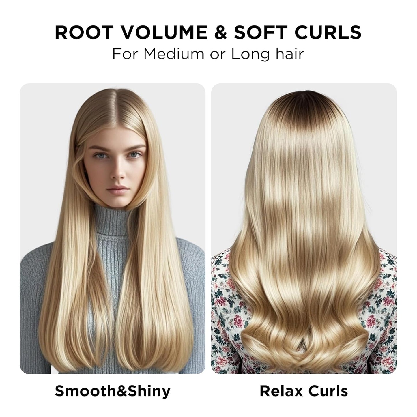 Aima Beauty Hair Curling Iron Brush, 1.5" 40mm Ceramic Hot Brush with Ion Technology for Root Volume and Quick Curls - Dual Voltage & 60Mins Auto-Off, Pink