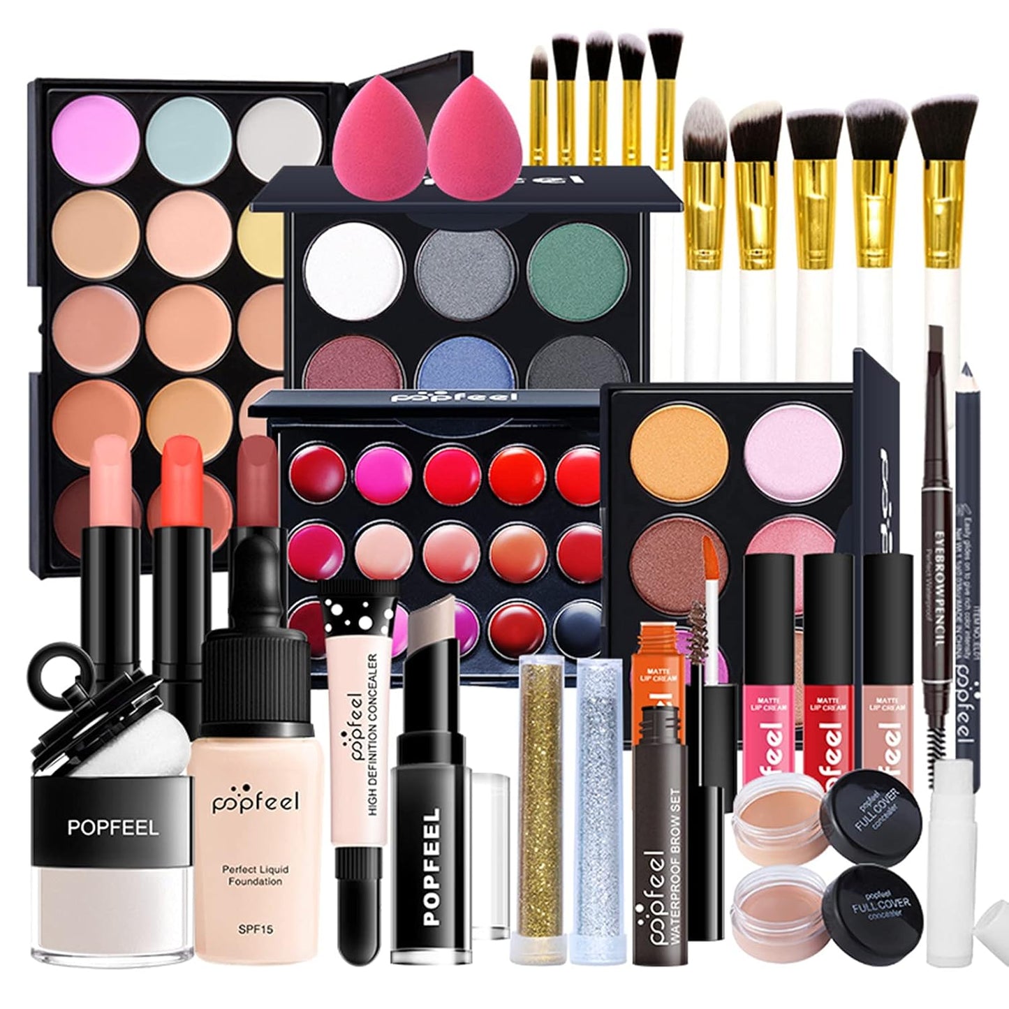 Makeup Kit, FantasyDay Professional Makeup Sets, Makeup Essential Kit for Girls or Women Include Foundation, Concealer, Eye Shadow, Comestic Brush, Eyebrowcream, Lipstick etc.