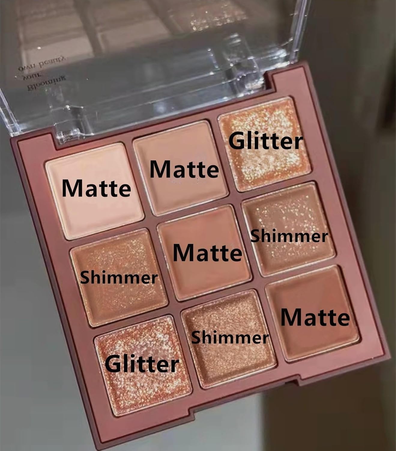 Go Ho 9 Colors Nude Eyeshadow Palette,Matte&Shimmer&Glitter Eyeshadow Makeup,Long Lasting Blendable Neutral Eye Look,Highly Pigmented Eye Shadow Powder,06