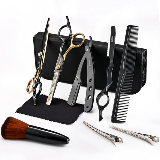 Professional Hair Scissors Thinning Shears Kit, Fozirut Barber Shears Haircutting Scissors Set, Tijeras De Peluqueria Profesional Salon Barber Supplies