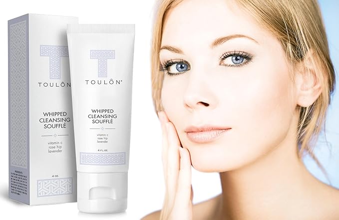 TOULON Anti Aging Face Wash; Oil Free & Moisturizing: Daily, Gentle Facial Cleanser for Make Up Removal with Vitamin C, Rosehip & Lavender for Men & Women