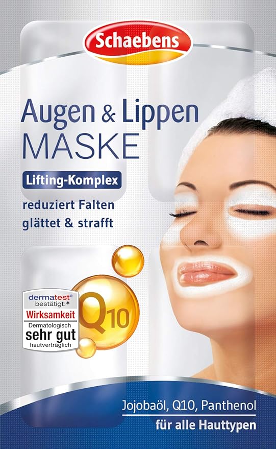 Eyes & Lips Mask - With jojoba, Q10, panthenol - for 40 Applications (Pack of 10 x 4 units. 1.5 ml per unit) - for all skin types