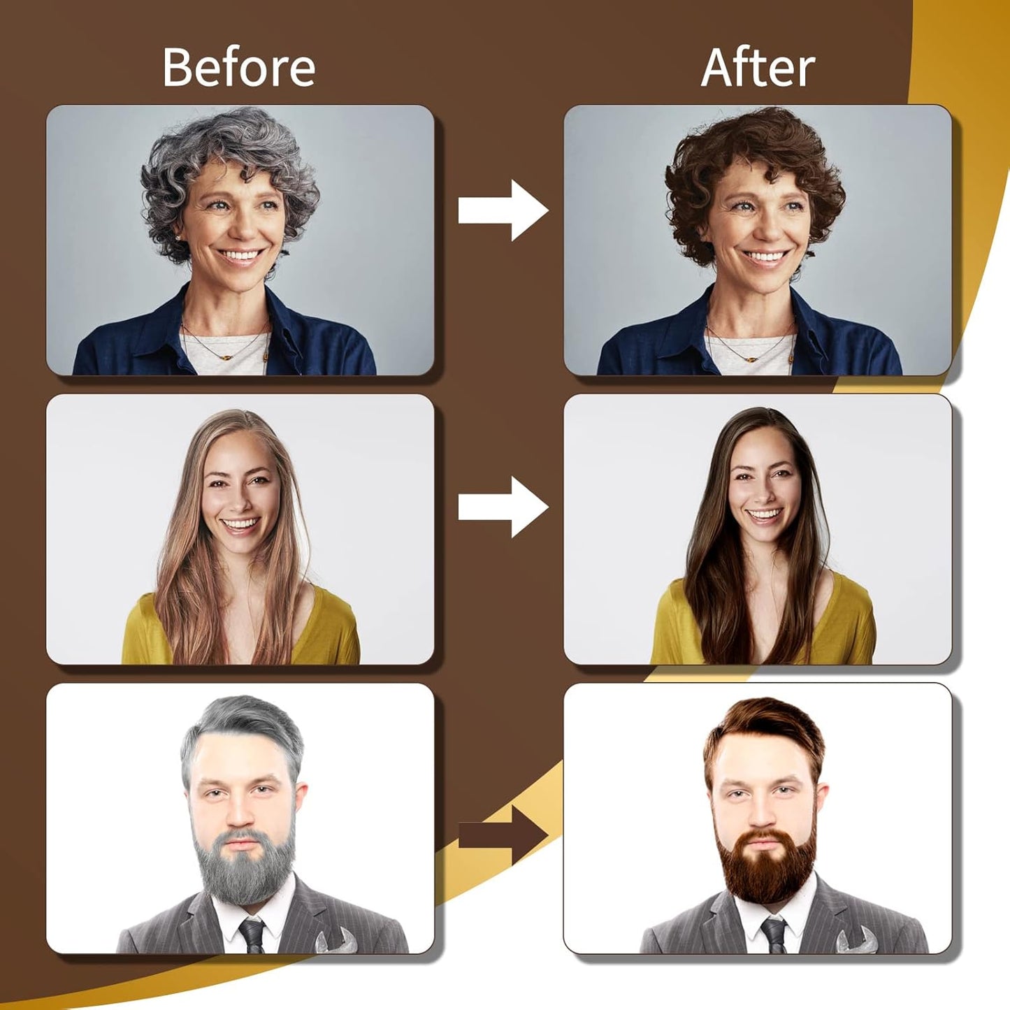 Dark Brown Hair Dye Shampoo Permanent for Men&Women,Instant Hair Color Shampoo for Gray Hair Coverage and Beard,3-In-1 Shampoo for Color Treated Hair,Lasts 30 Days/500ml/Ammonia-Free/Natural herbal Ingredients.