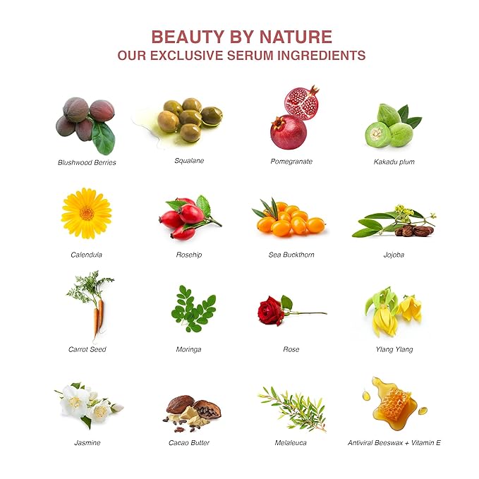 Blushwood Beauty Botanical Facial Serum+ - 3-in-1 Everyday Cell Support and Beautifying Formula for Skin, Lips, and Hair - Lab-Tested and Authenticated 30ml