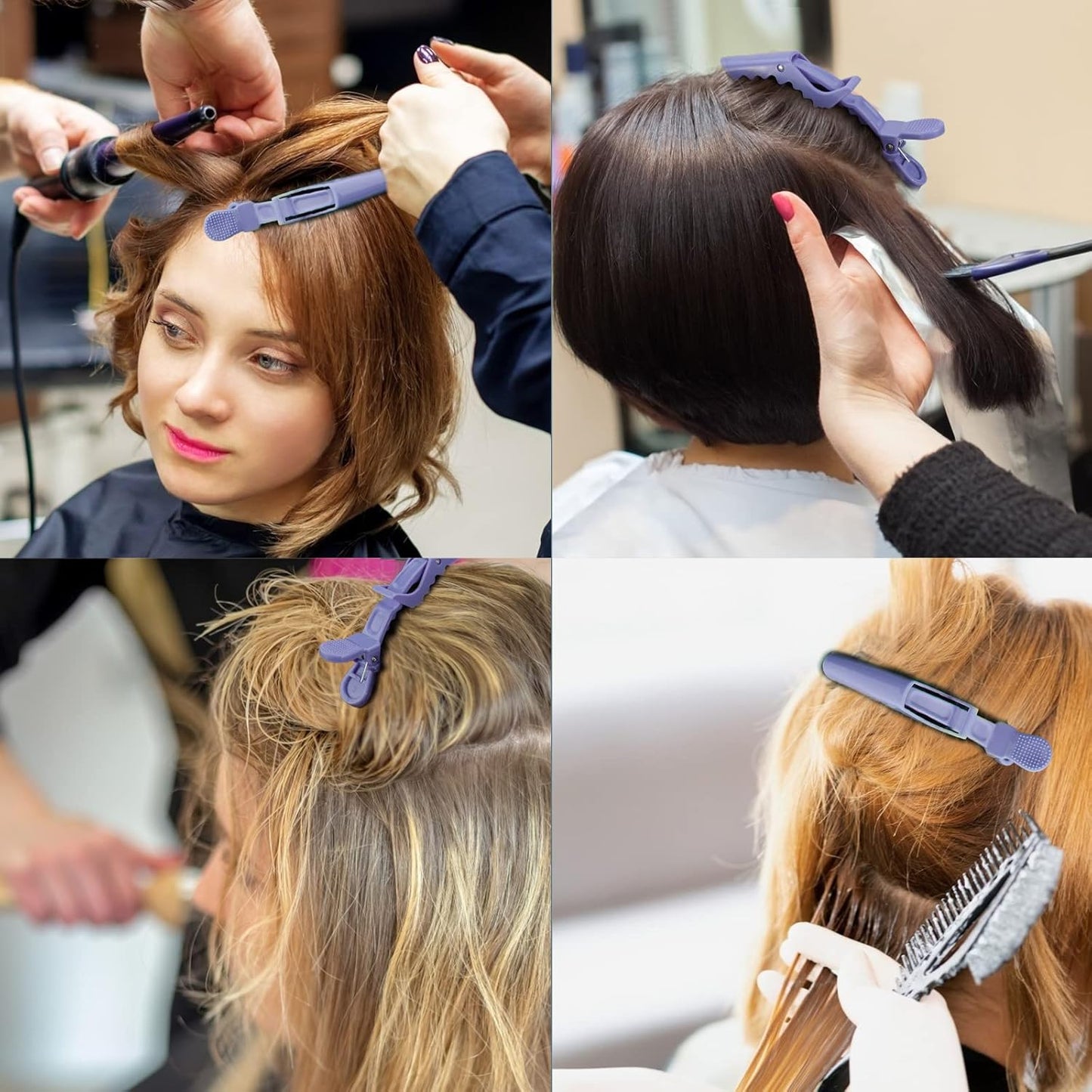 Ondder 14 Pcs Purple Alligator Hair Clips for Styling, Sectioning, Coloring, Cutting, Hair Salon Pro Clips for Women Men Girls Teens