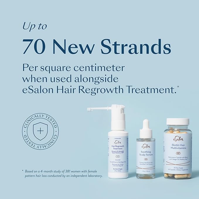 eSalon Biotin Hair Multivitamins with Collagen, 2500mcg, 60 Capsules, 30 Day Supply, Allergen-Free