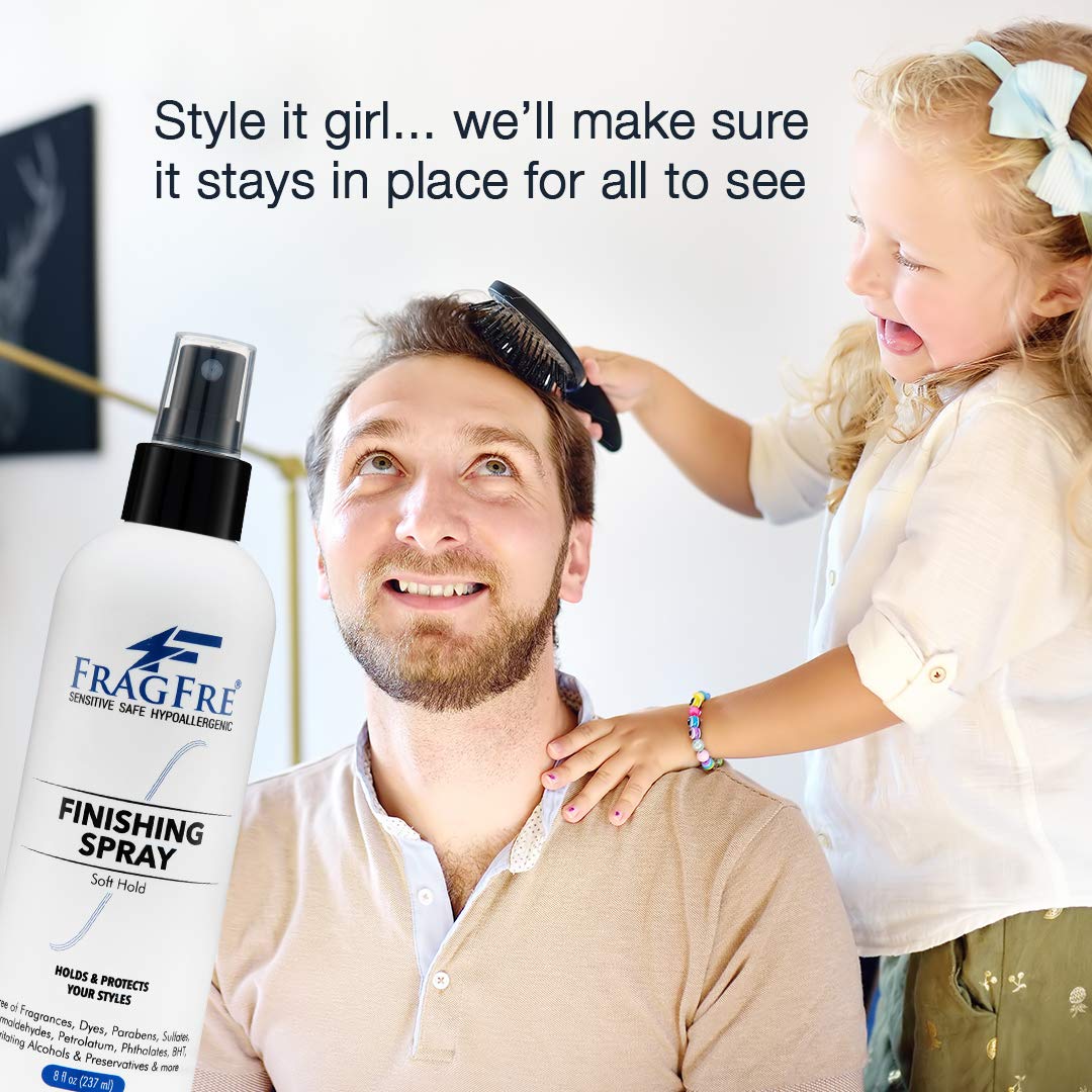 Hair Finishing Spray 8 oz (2-Pack Gift Set) - Fragrance Free Hypoallergenic Paraben Free - Hair Spray for Sensitive Skin - Flexible Soft Hold - Quick-Dry Denatured Alcohol - Vegan