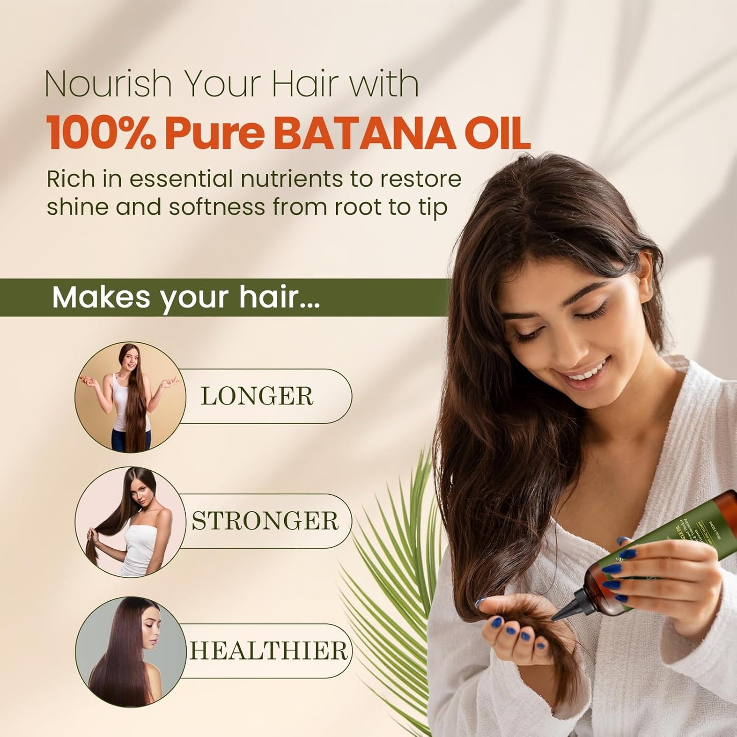 Natural Riches Unrefined Organic Batana Oil, 8 fl oz, 100% Pure & Natural, Cold pressed Honduras Miracle Oil for Hair Growth.