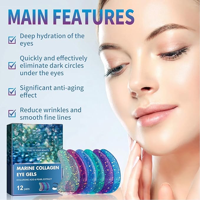 Zetiling 8 Pack Reusable Ice Gel Eye Pad for Puffy Eyes, Hot Cold Eye Mask, Deep Hydration and Anti Aging Effects